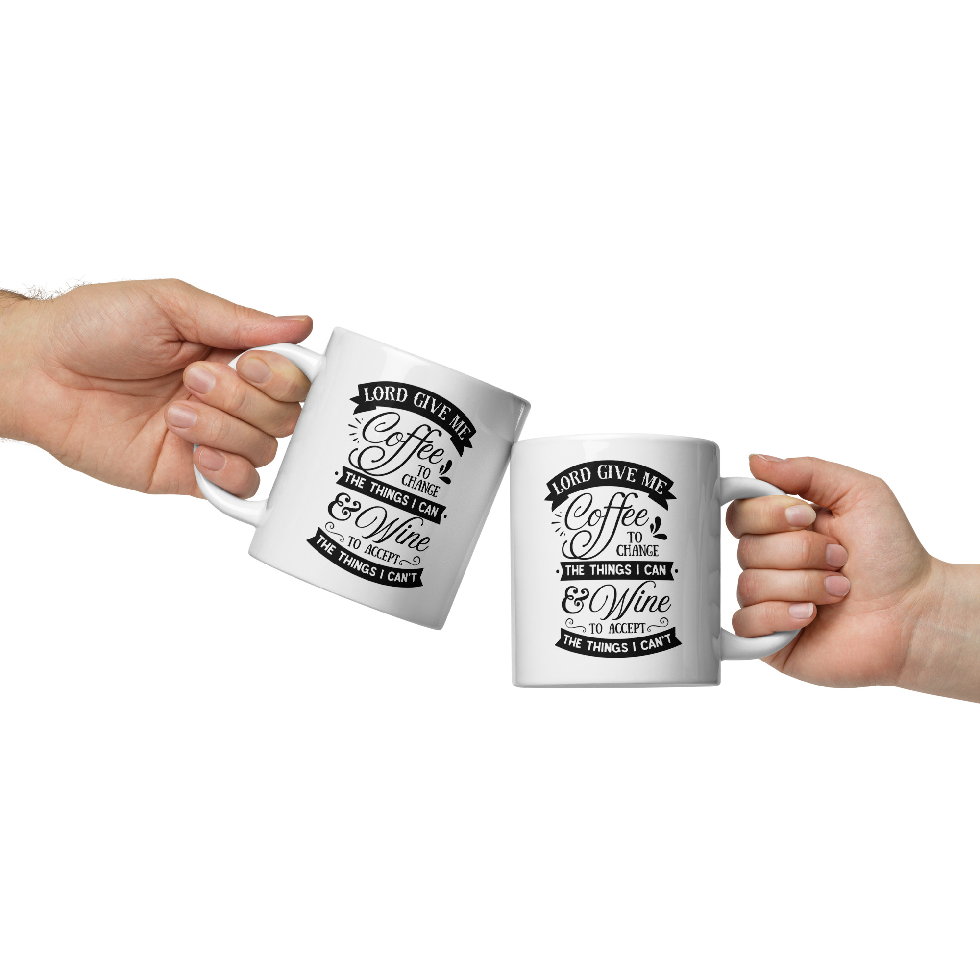 White glossy mug - Lord Give me Coffee